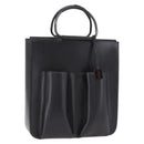GUCCI Hand Bag Leather Black Silver 002 1118 0462 Auth 191886-1