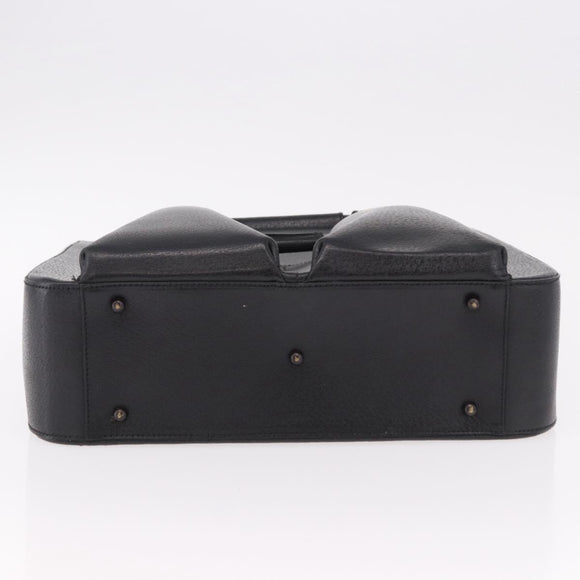 GUCCI Hand Bag Leather Black Silver 002 1118 0462 Auth 191886