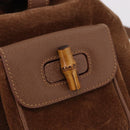 GUCCI Bamboo Backpack Suede Brown Gold 003 1705 0030 Auth 191888-16
