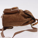 GUCCI Bamboo Backpack Suede Brown Gold 003 1705 0030 Auth 191888-4