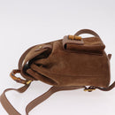 GUCCI Bamboo Backpack Suede Brown Gold 003 1705 0030 Auth 191888-5