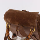 GUCCI Bamboo Backpack Suede Brown Gold 003 1705 0030 Auth 191888-6