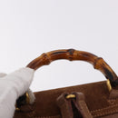 GUCCI Bamboo Backpack Suede Brown Gold 003 1705 0030 Auth 191888-8