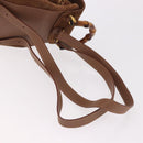 GUCCI Bamboo Backpack Suede Brown Gold 003 1705 0030 Auth 191888-9