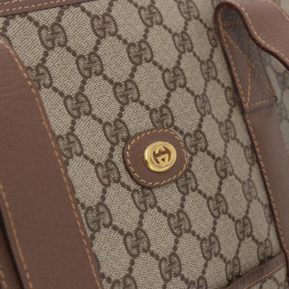 GUCCI GG Supreme Boston Bag PVC Beige Gold 012 1095 6080 Auth 191889