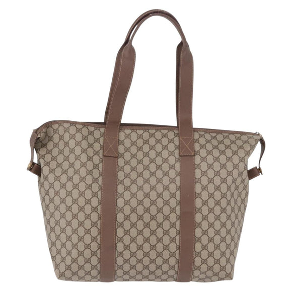 GUCCI GG Supreme Boston Bag PVC Beige Gold 012 1095 6080 Auth 191889