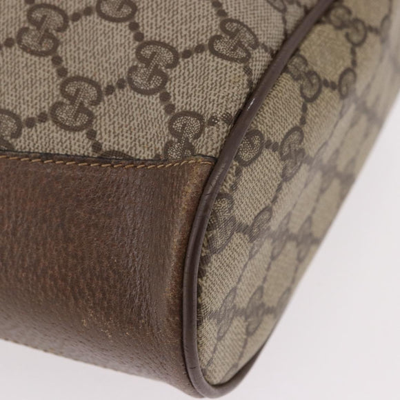 GUCCI GG Supreme Web Sherry Line Bag PVC Beige Gold 41 02 034 Auth 191896