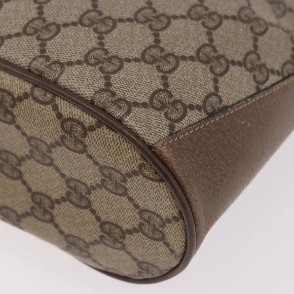 GUCCI GG Supreme Web Sherry Line Bag PVC Beige Gold 41 02 034 Auth 191896