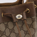 GUCCI GG Supreme Web Sherry Line Bag PVC Beige Gold 41 02 034 Auth 191896-18