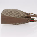 GUCCI GG Supreme Web Sherry Line Bag PVC Beige Gold 41 02 034 Auth 191896-3