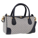 GUCCI GG Supreme Boston Bag PVC 2way Navy Gold 002 39 0269 Auth 191897-1