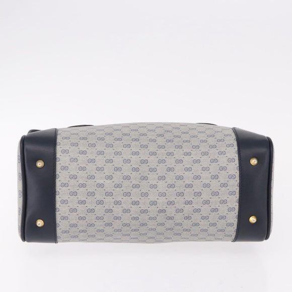 GUCCI GG Supreme Boston Bag PVC 2way Navy Gold 002 39 0269 Auth 191897