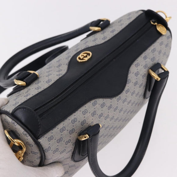GUCCI GG Supreme Boston Bag PVC 2way Navy Gold 002 39 0269 Auth 191897