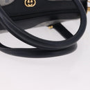GUCCI GG Supreme Boston Bag PVC 2way Navy Gold 002 39 0269 Auth 191897-8