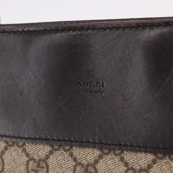 GUCCI GG Supreme Shoulder Bag PVC Beige Silver 27639 Auth 191898