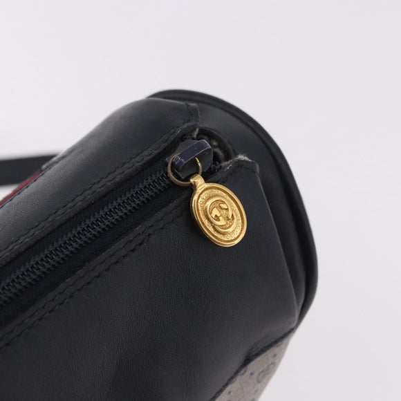 GUCCI Micro GG Supreme Sherry Line Bag PVC Navy Gold 001 58 0918 Auth 191899