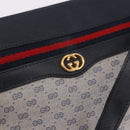 GUCCI Micro GG Supreme Sherry Line Bag PVC Navy Gold 001 58 0918 Auth 191899-17