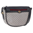 GUCCI Micro GG Supreme Sherry Line Bag PVC Navy Gold 001 58 0918 Auth 191899-1