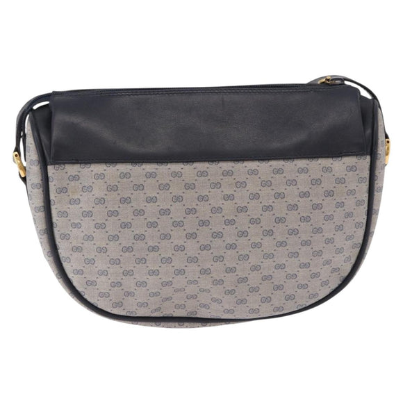 GUCCI Micro GG Supreme Sherry Line Bag PVC Navy Gold 001 58 0918 Auth 191899