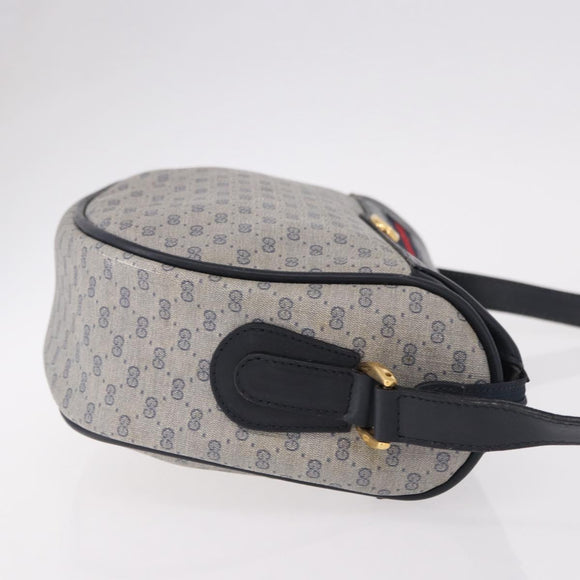 GUCCI Micro GG Supreme Sherry Line Bag PVC Navy Gold 001 58 0918 Auth 191899