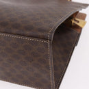 CELINE Macadam Canvas Hand Bag PVC Leather 2way Brown Gold Auth 191900-19