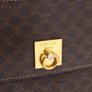 CELINE Macadam Canvas Hand Bag PVC Leather 2way Brown Gold Auth 191900-20