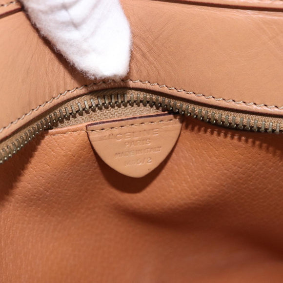 CELINE Macadam Canvas Hand Bag PVC Leather 2way Brown Gold Auth 191900