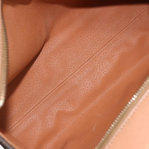 CELINE Macadam Canvas Hand Bag PVC Leather 2way Brown Gold Auth 191900