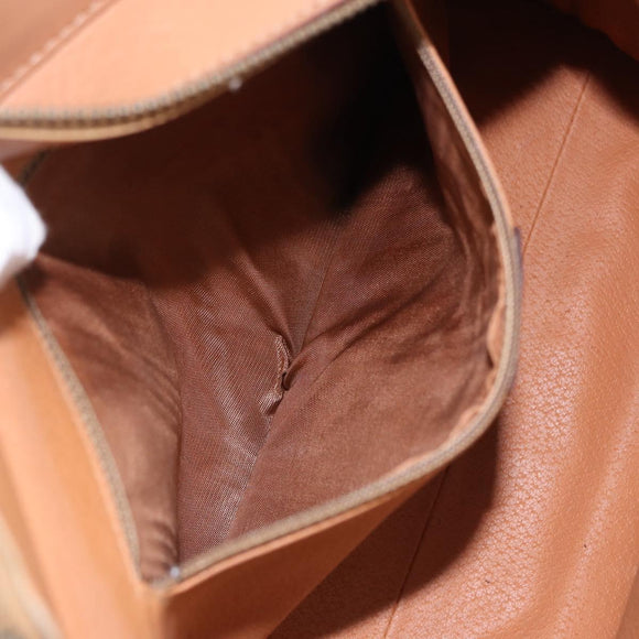 CELINE Macadam Canvas Hand Bag PVC Leather 2way Brown Gold Auth 191900