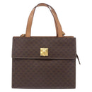 CELINE Macadam Canvas Hand Bag PVC Leather 2way Brown Gold Auth 191900-13