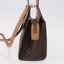 CELINE Macadam Canvas Hand Bag PVC Leather 2way Brown Gold Auth 191900-3