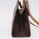 CELINE Macadam Canvas Hand Bag PVC Leather 2way Brown Gold Auth 191900-4