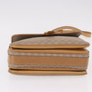 CELINE Macadam Canvas Shoulder Bag Beige Gold Auth 191901-6
