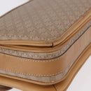 CELINE Macadam Canvas Shoulder Bag Beige Gold Auth 191901-17