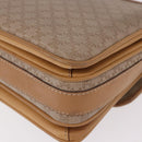 CELINE Macadam Canvas Shoulder Bag Beige Gold Auth 191901-18