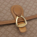 CELINE Macadam Canvas Shoulder Bag Beige Gold Auth 191901-19