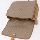 CELINE Macadam Canvas Shoulder Bag Beige Gold Auth 191901-20