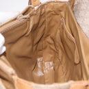 CELINE Macadam Canvas Shoulder Bag Beige Gold Auth 191901-23