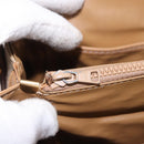 CELINE Macadam Canvas Shoulder Bag Beige Gold Auth 191901-26