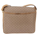 CELINE Macadam Canvas Shoulder Bag Beige Gold Auth 191901-2