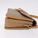 CELINE Macadam Canvas Shoulder Bag Beige Gold Auth 191901-4