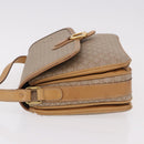 CELINE Macadam Canvas Shoulder Bag Beige Gold Auth 191901-5