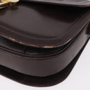 GUCCI Web Sherry Line Shoulder Bag Leather Brown Gold Auth 191902-14