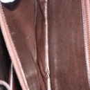 GUCCI Web Sherry Line Shoulder Bag Leather Brown Gold Auth 191902-21