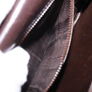 GUCCI Web Sherry Line Shoulder Bag Leather Brown Gold Auth 191902-12
