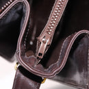 GUCCI Web Sherry Line Shoulder Bag Leather Brown Gold Auth 191902-25