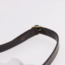 GUCCI Web Sherry Line Shoulder Bag Leather Brown Gold Auth 191902-8