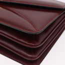 GUCCI Shoulder Bag Leather Bordeaux Gold Auth 191903-15