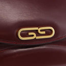 GUCCI Shoulder Bag Leather Bordeaux Gold Auth 191903-18