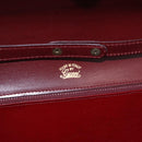 GUCCI Shoulder Bag Leather Bordeaux Gold Auth 191903-20